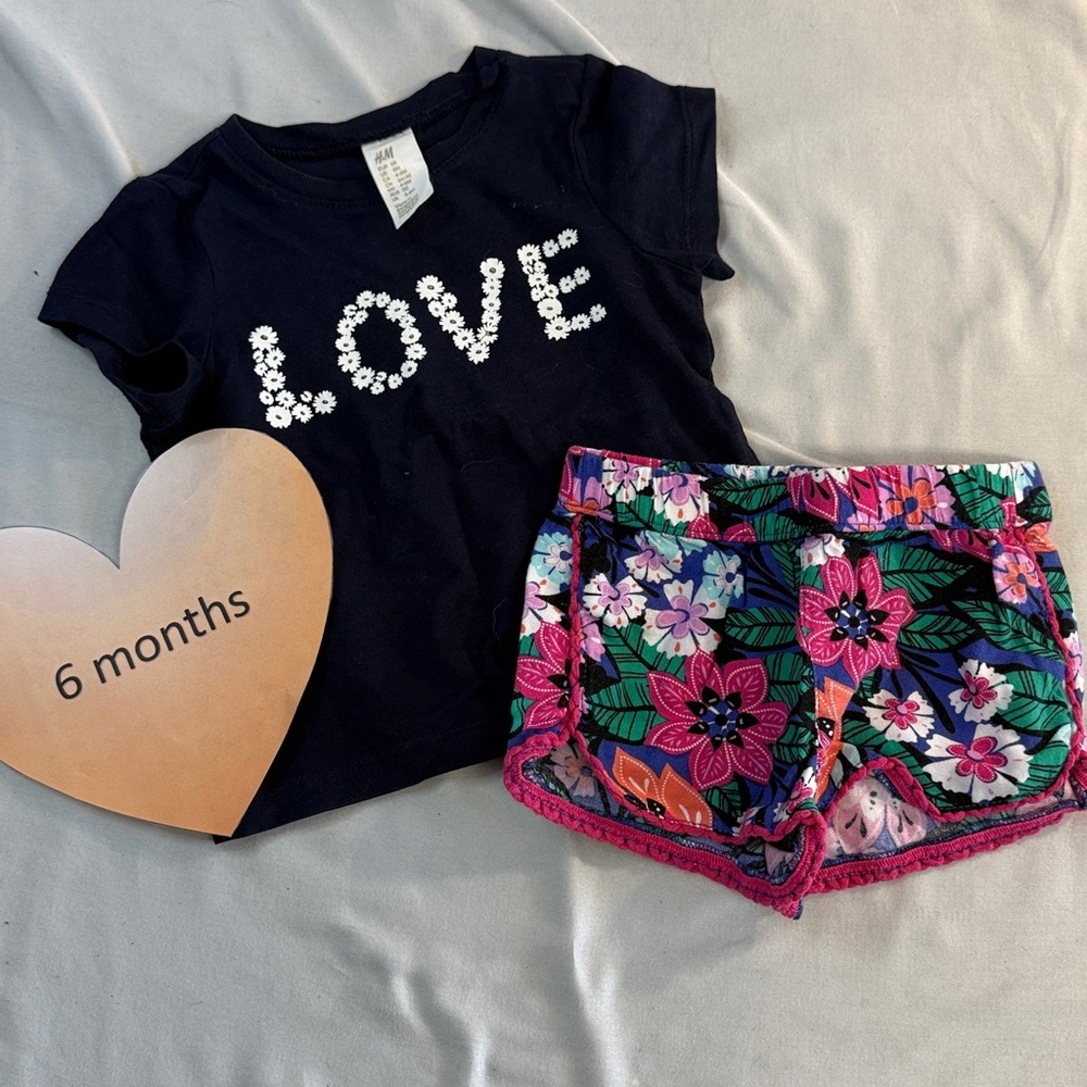 🌸 Gymboree & H&M - 2 piece baby set. Size 6/6-12 months